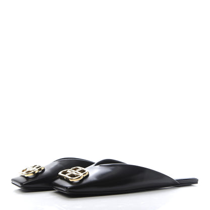 Balenciaga Soft Calfskin Double Square BB 5mm Mules 38 Black 2 of 9
