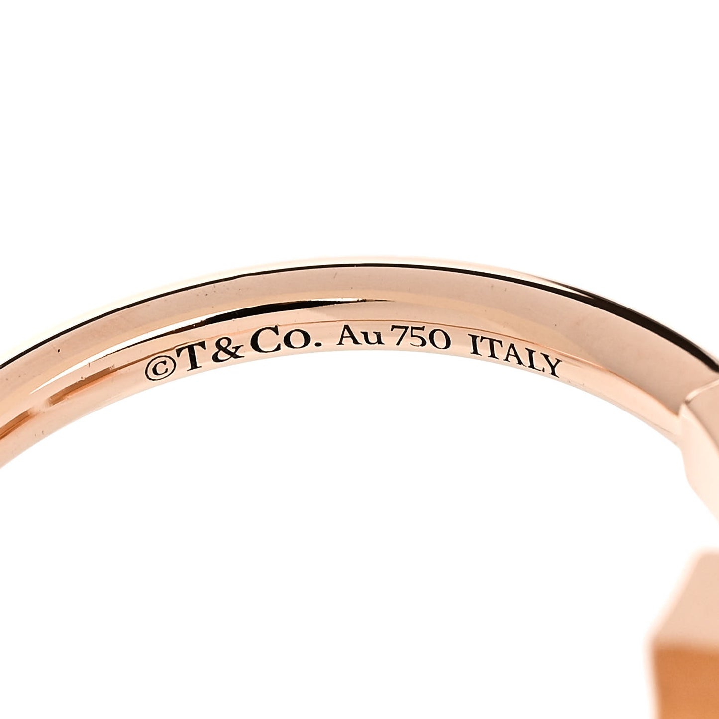 18K Rose Gold Diamond Mother of Pearl T Wire Ring 56 7.75