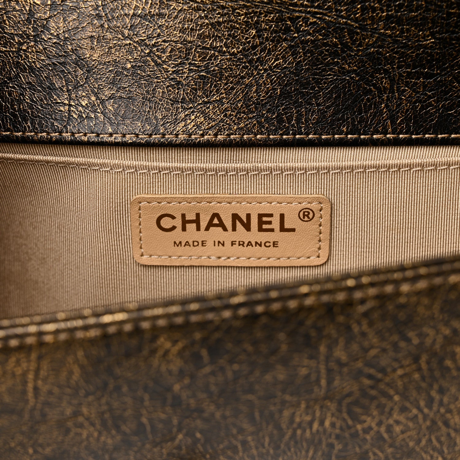 Chanel Cracked Metallic Calfskin Quilted Medium Boy Flap Gold 6 of 10