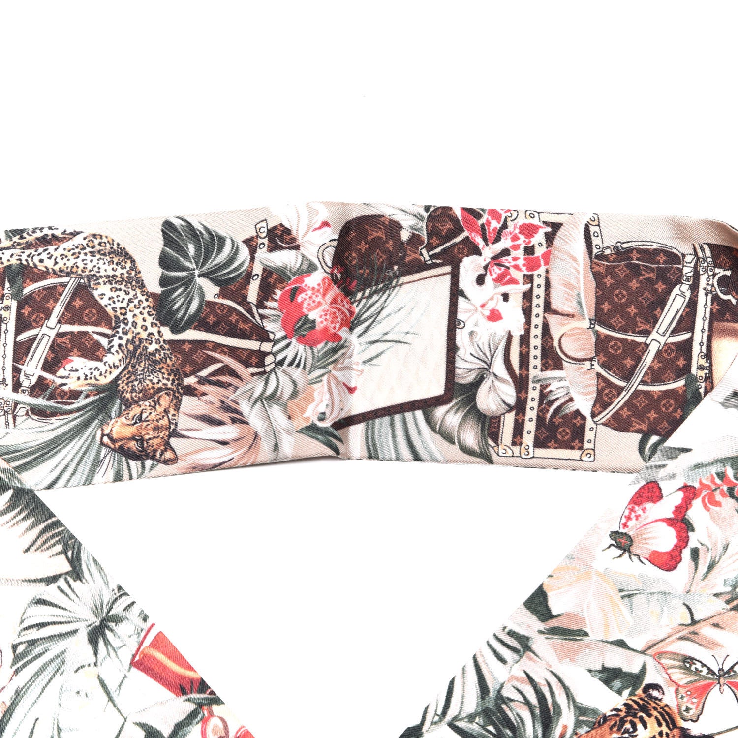 Louis Vuitton Silk Voyage Extraordinaire Bandeau Scarf Beige 3 of 4