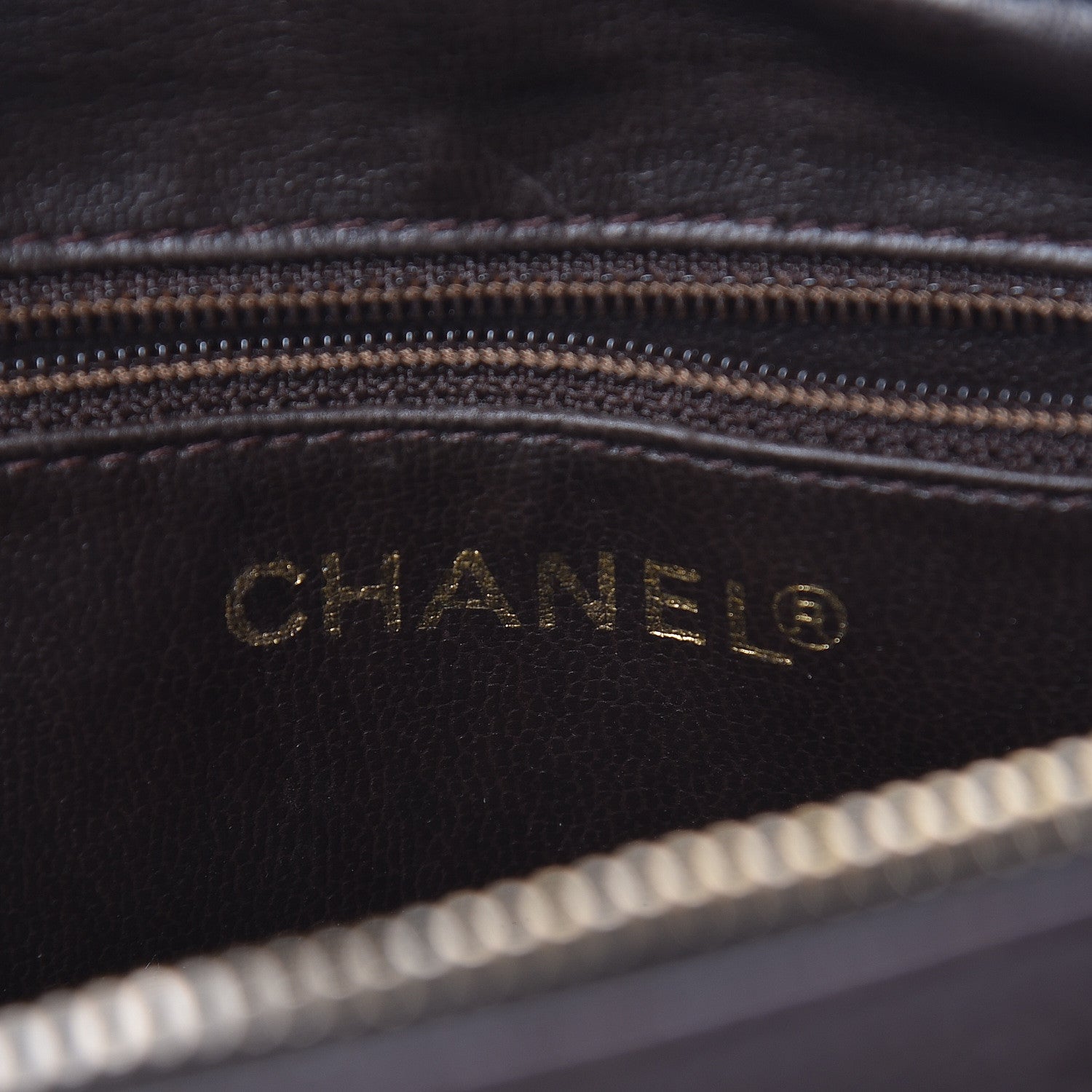 Chanel Caviar Chevron Quilted Camera Case Brown 6 of 15