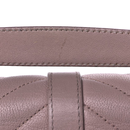 Saint Laurent Sheepskin Matelasse Chevron Monogram Medium College Bag Rose Poudre 17 of 19