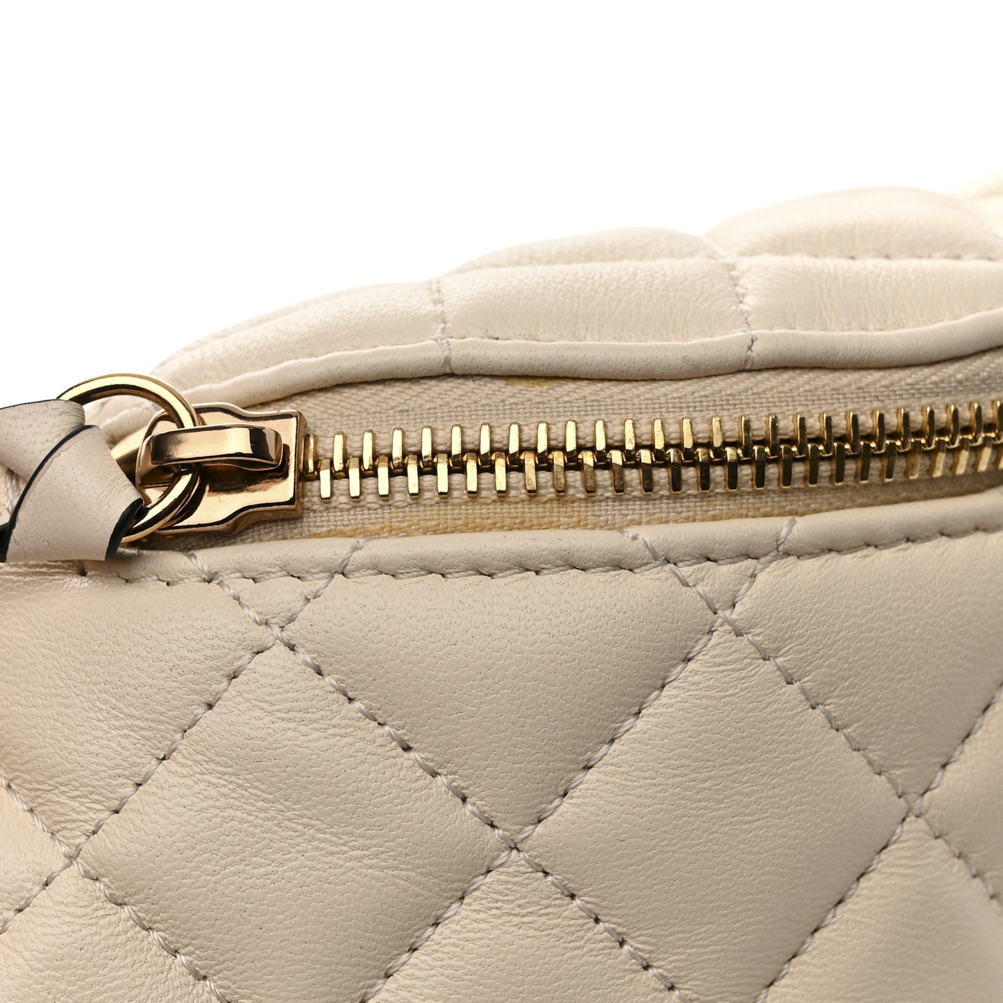 Nappa Quilted Medusa Belt Bag White