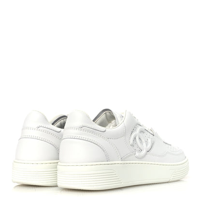 Chanel Calfskin CC Womens Sneakers 38 White 5 of 12