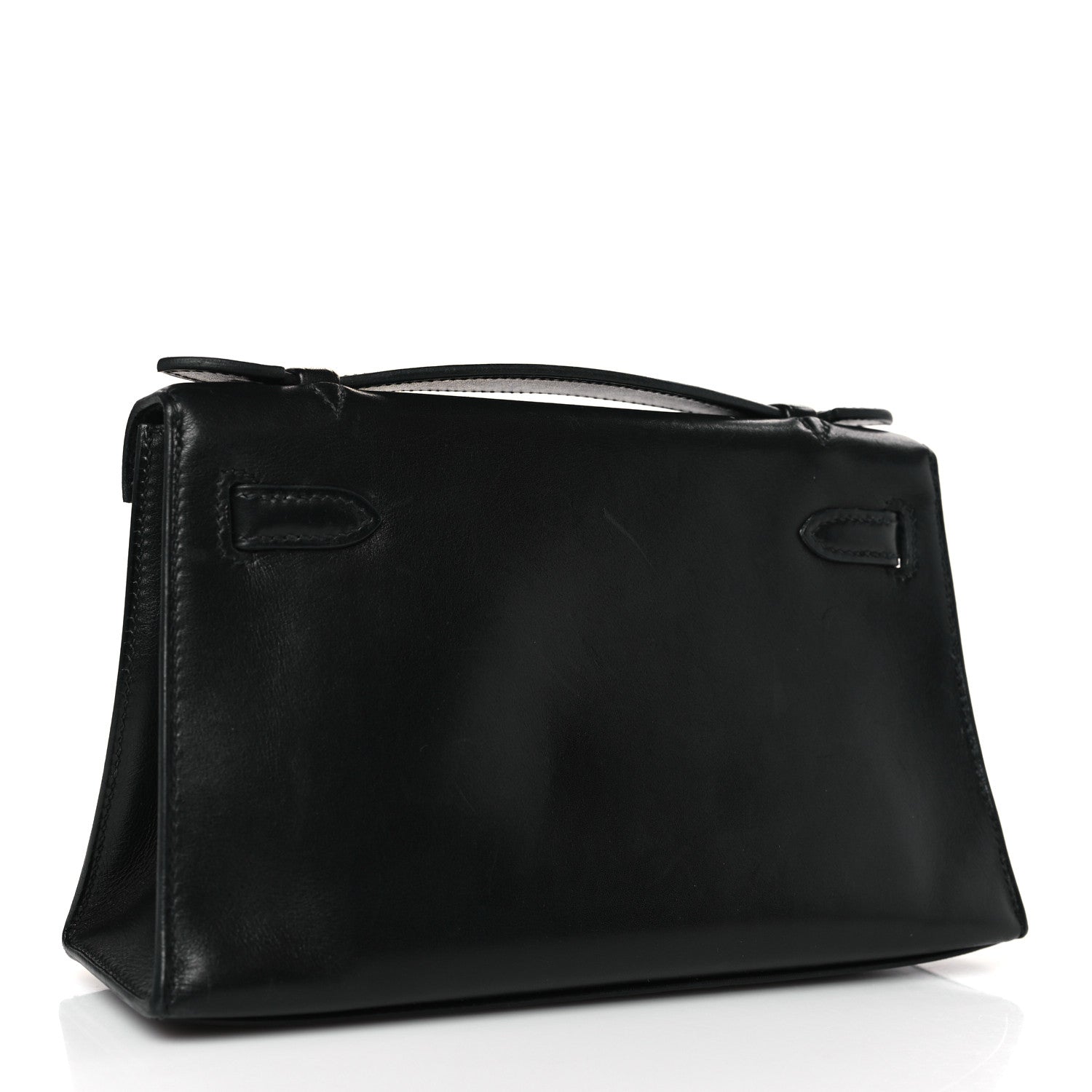 Hermes Tadelakt Kelly Pochette Clutch Black 3 of 9