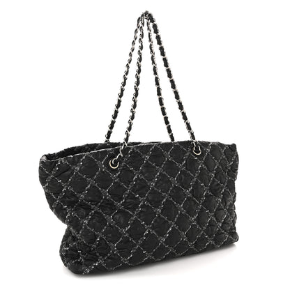 Chanel Nylon Quilted Tweed Stitch Bubble Tote Black 3 of 14