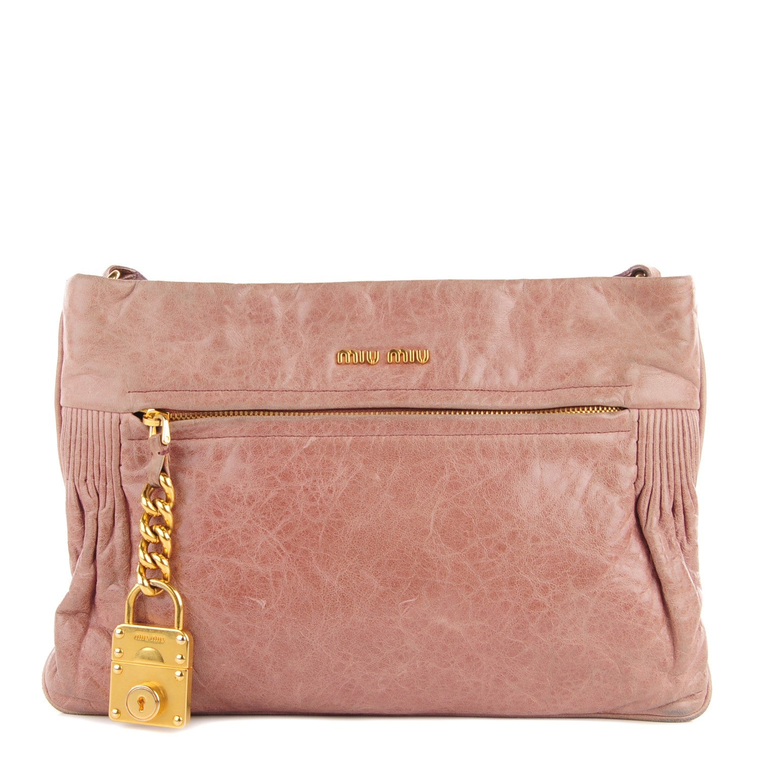 Miu Miu Vitello Shine Charm Pochette Mughetto 1 of 9