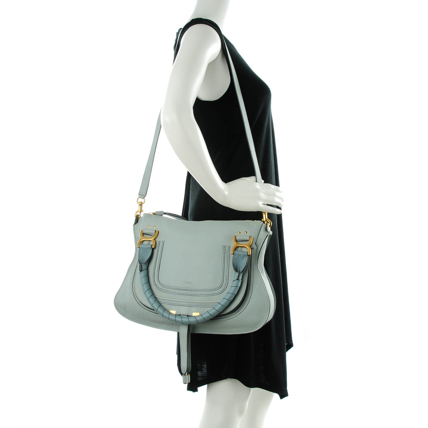 Chloe Calfskin Medium Marcie Satchel Icy Blue 2 of 7