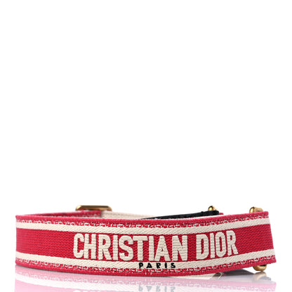 Christian Dior Canvas Embroidered Toile De Jouy Shoulder Strap Red 1 of 4