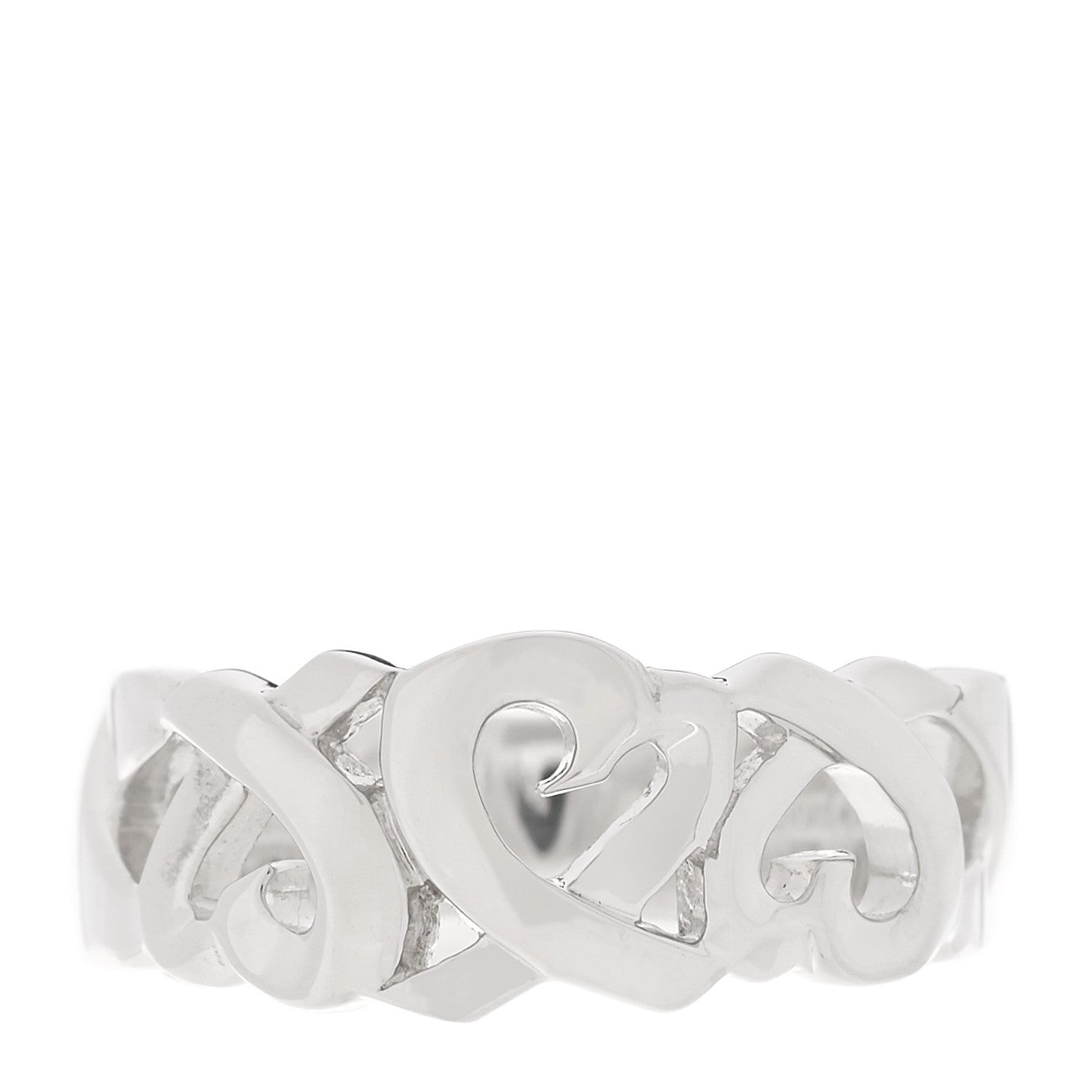 Tiffany Sterling Silver Paloma Picasso Loving Heart Band Ring 54 7 1 of 4