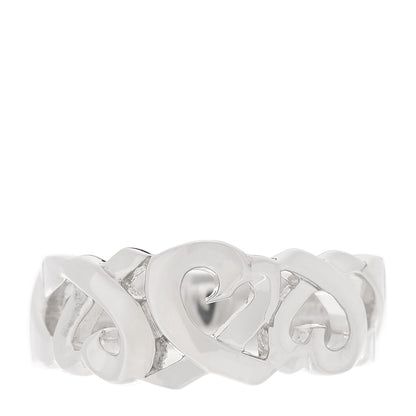Tiffany Sterling Silver Paloma Picasso Loving Heart Band Ring 54 7 1 of 4