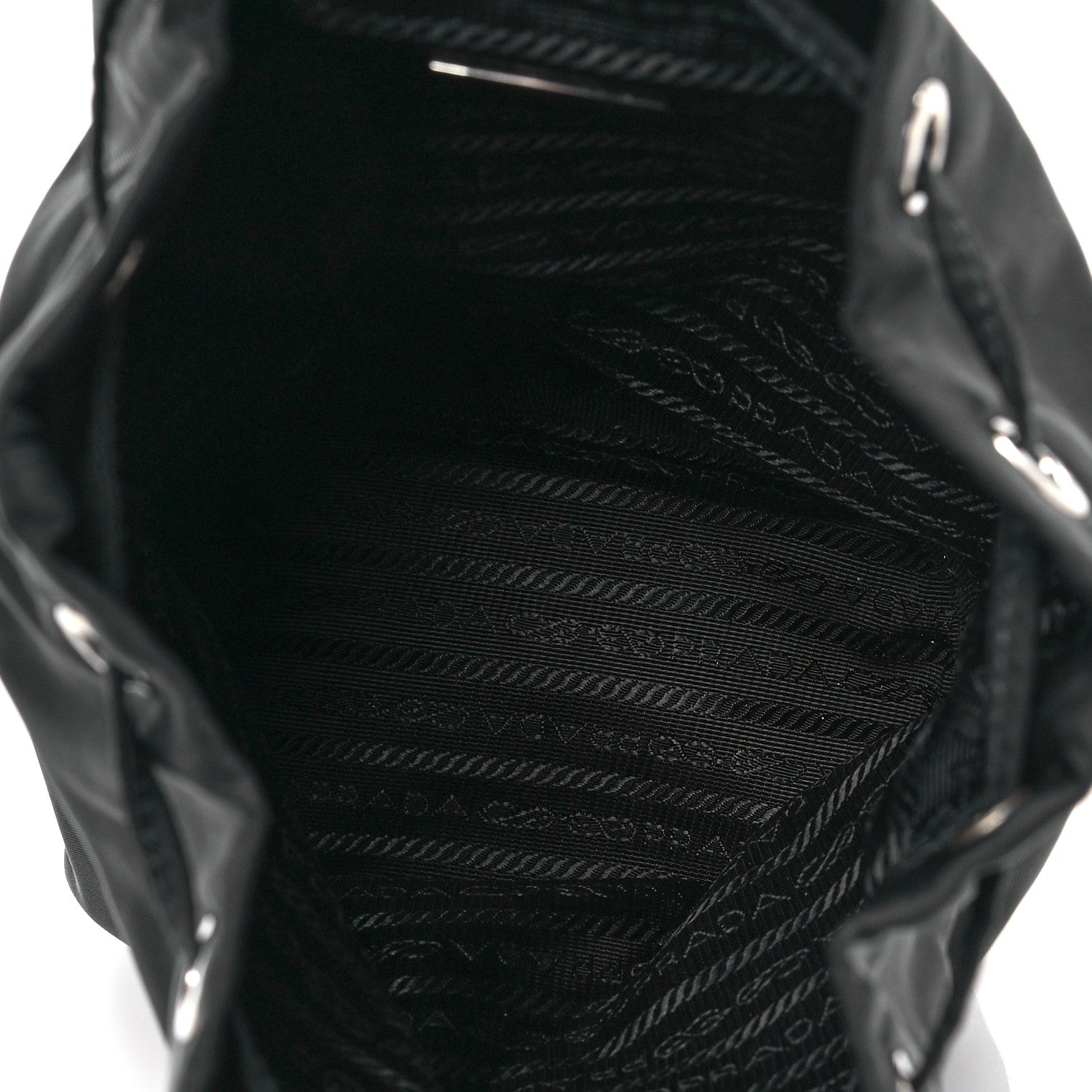 Prada Saffiano Tessuto Nylon Vela Bucket Wristlet Black 5 of 7