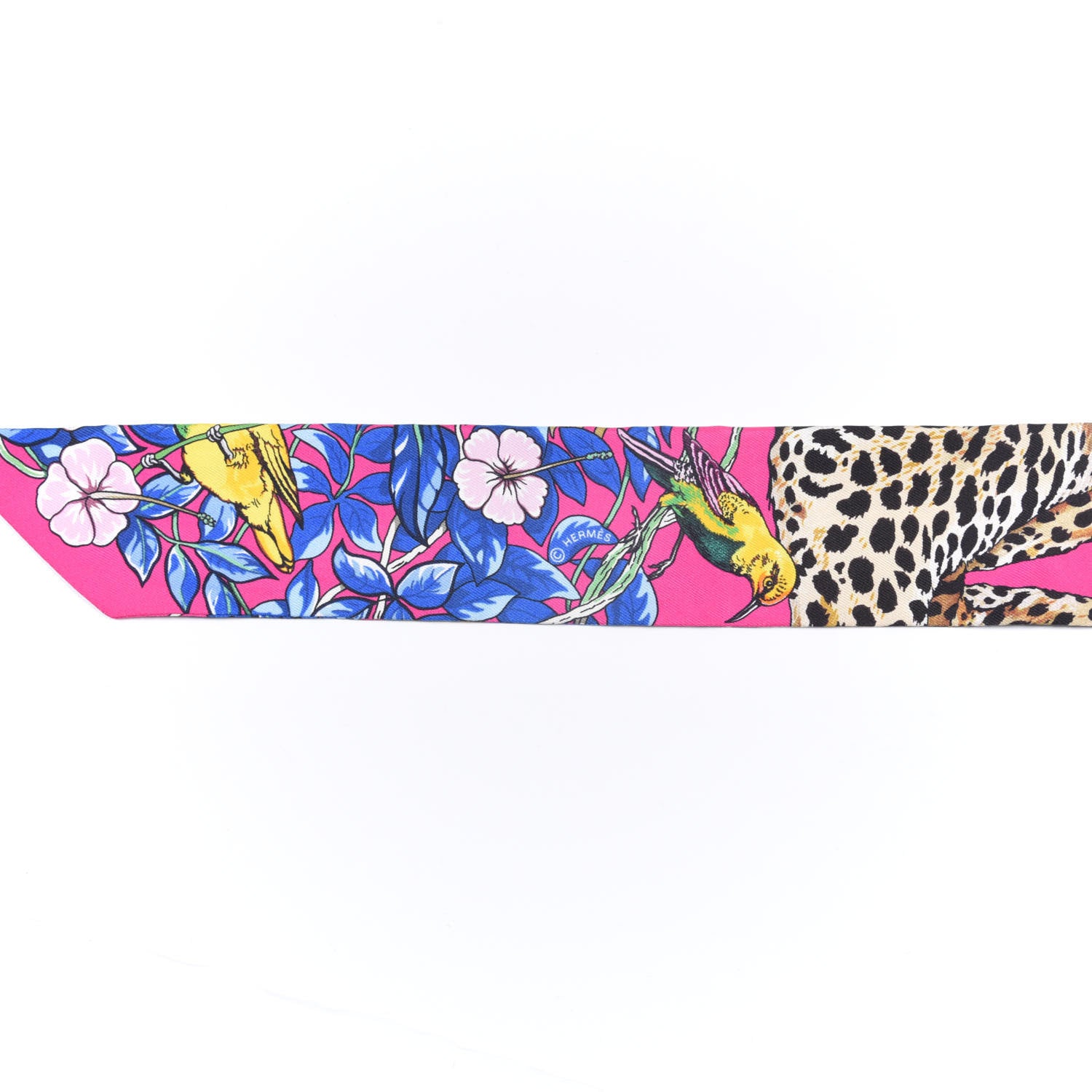 Hermes Silk Jungle Love Love Twilly Rose Vif Bleu Roy 3 of 5