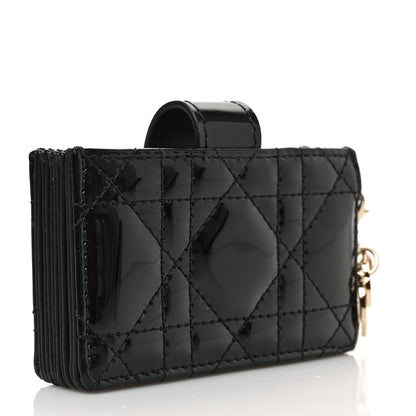 Christian Dior Patent Cannage Lady Dior 5-Gusset Card Holder Black 3 of 6