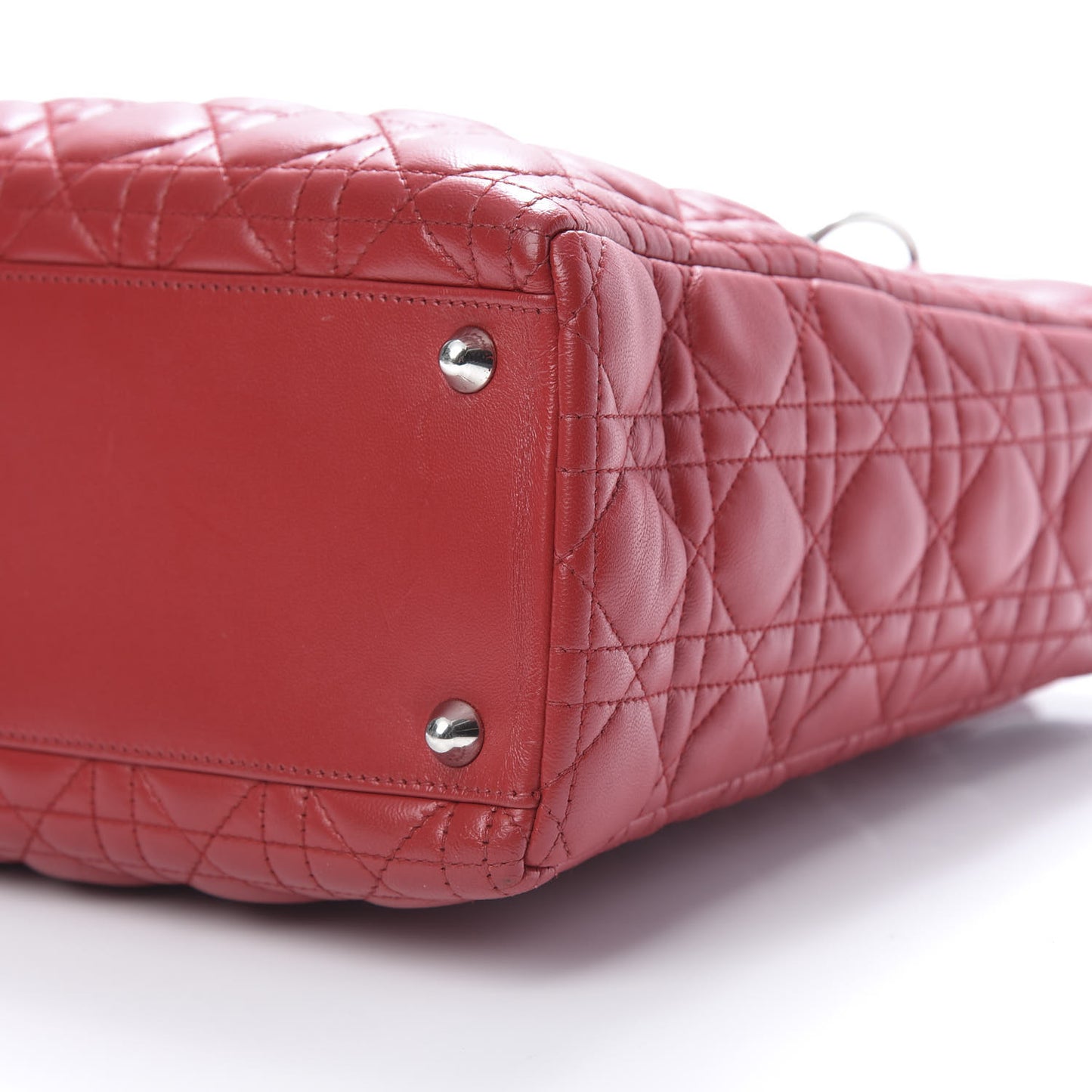 Lambskin Cannage Large Lady Dior Red