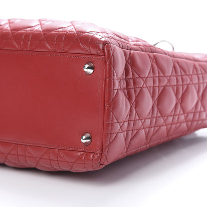 Christian Dior Lambskin Cannage Large Lady Dior Red 9 of 13