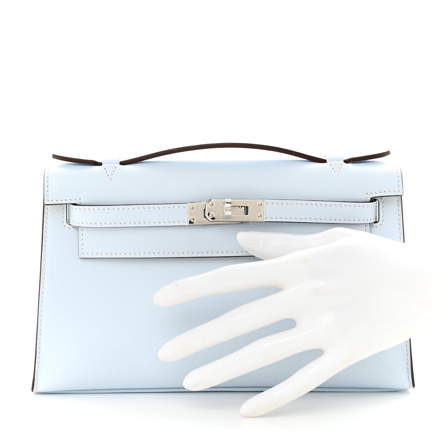 Swift Horseshoe Kelly Pochette Clutch Bleu Brume Lime