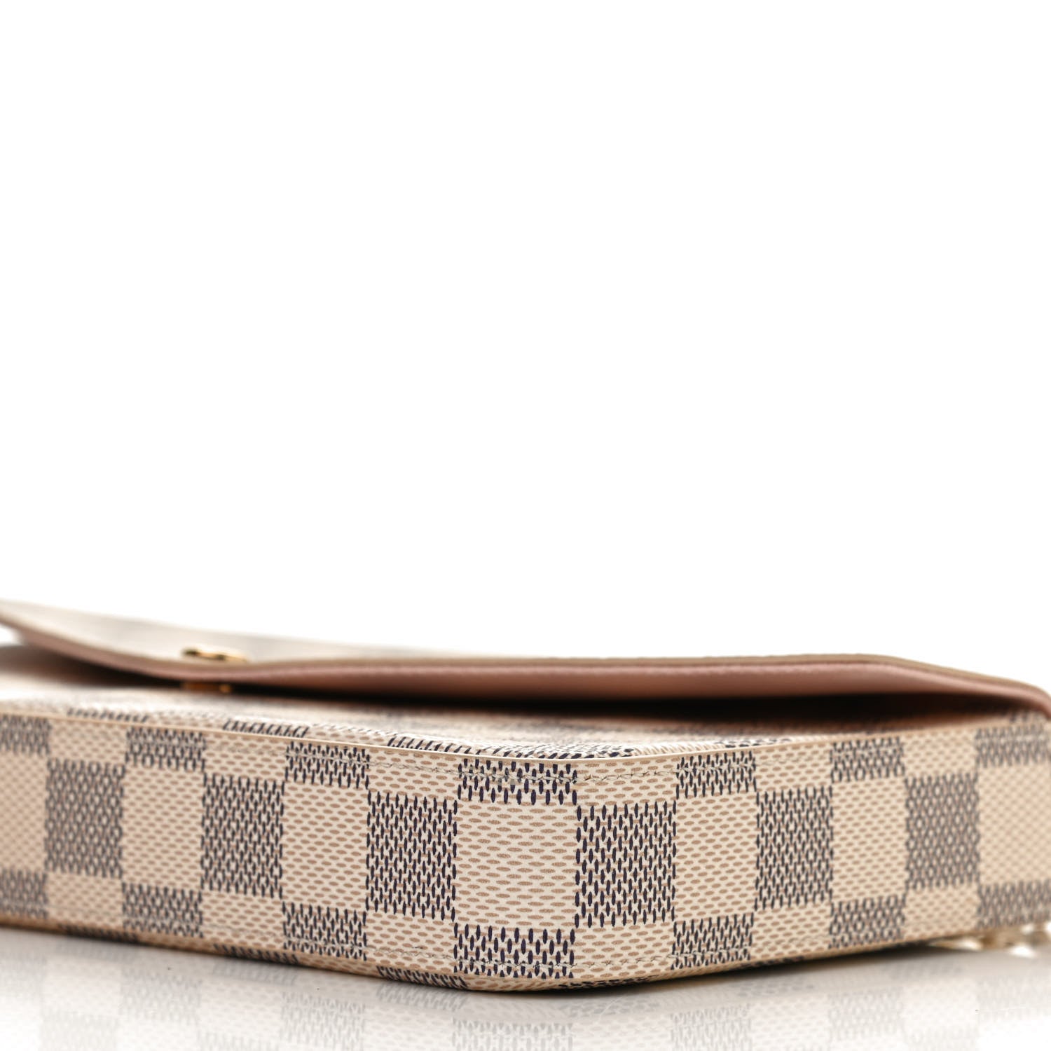 Louis Vuitton Damier Azur Pochette Felicie Chain Wallet Rose Ballerine 9 of 11