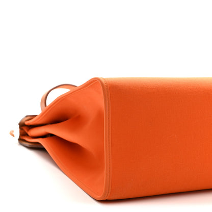 Hermes Vache Hunter Toile Herbag Zip 39 MM Orange Natural 10 of 11
