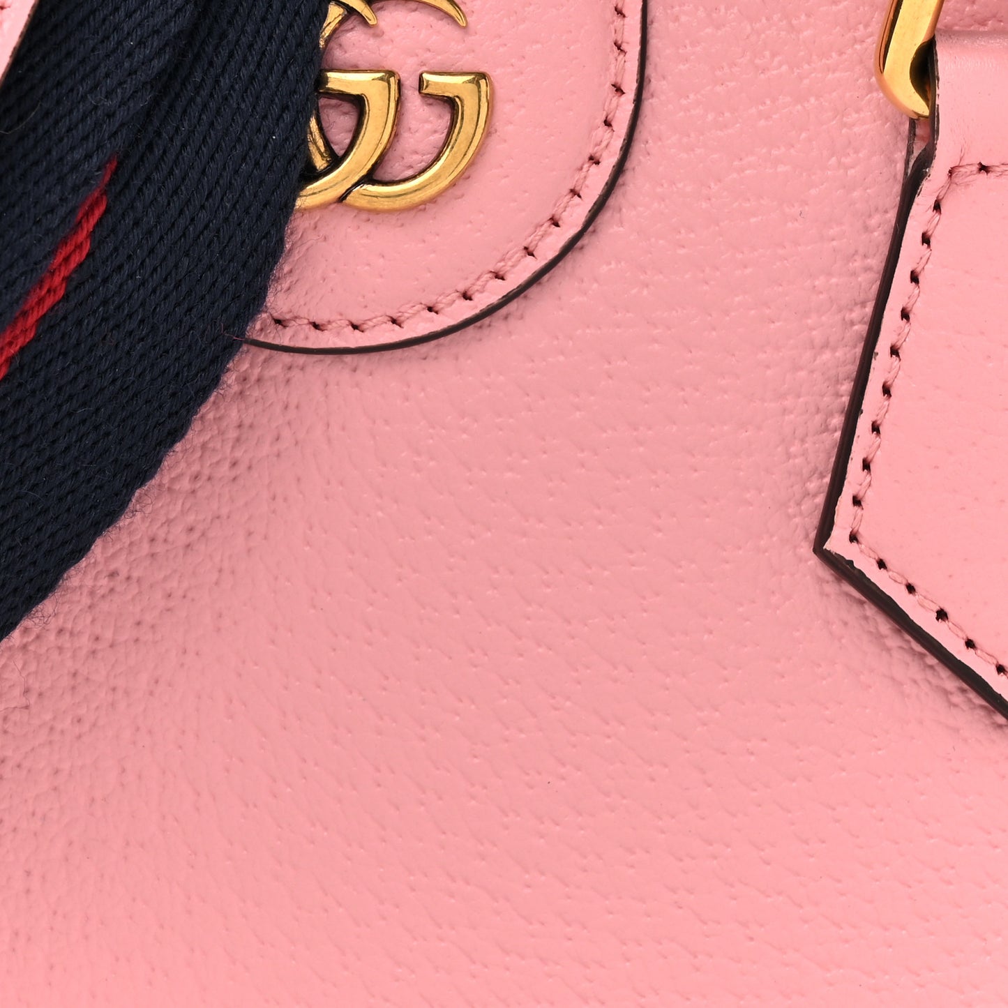 Textured Dollar Calfskin Web Mini Diana Tote Bag Wild Rose Black