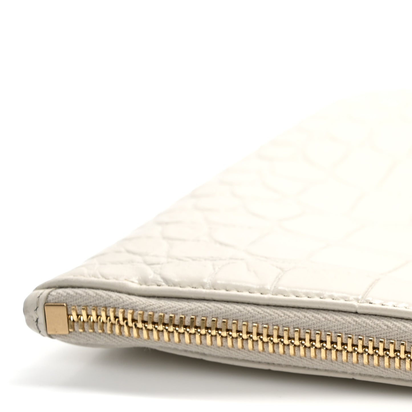 Calfskin Crocodile Embossed Tablet Pouch Crema Soft