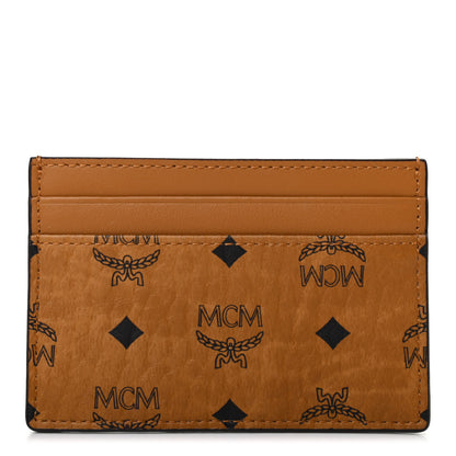 MCM Calfskin Visetos Mini Card Case Cognac 1 of 6