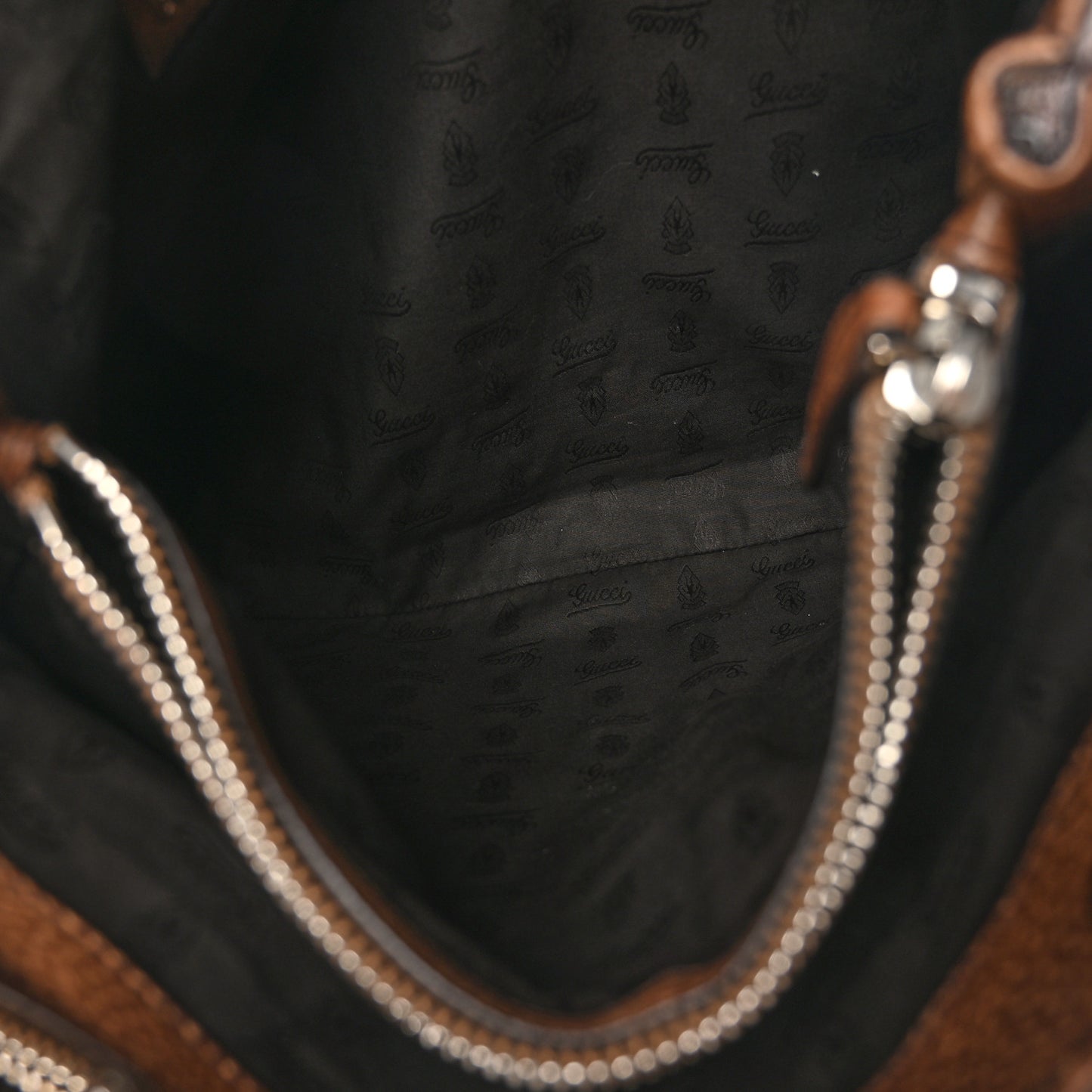 Pebbled Calfskin Large Bamboo Bar Tote Brown