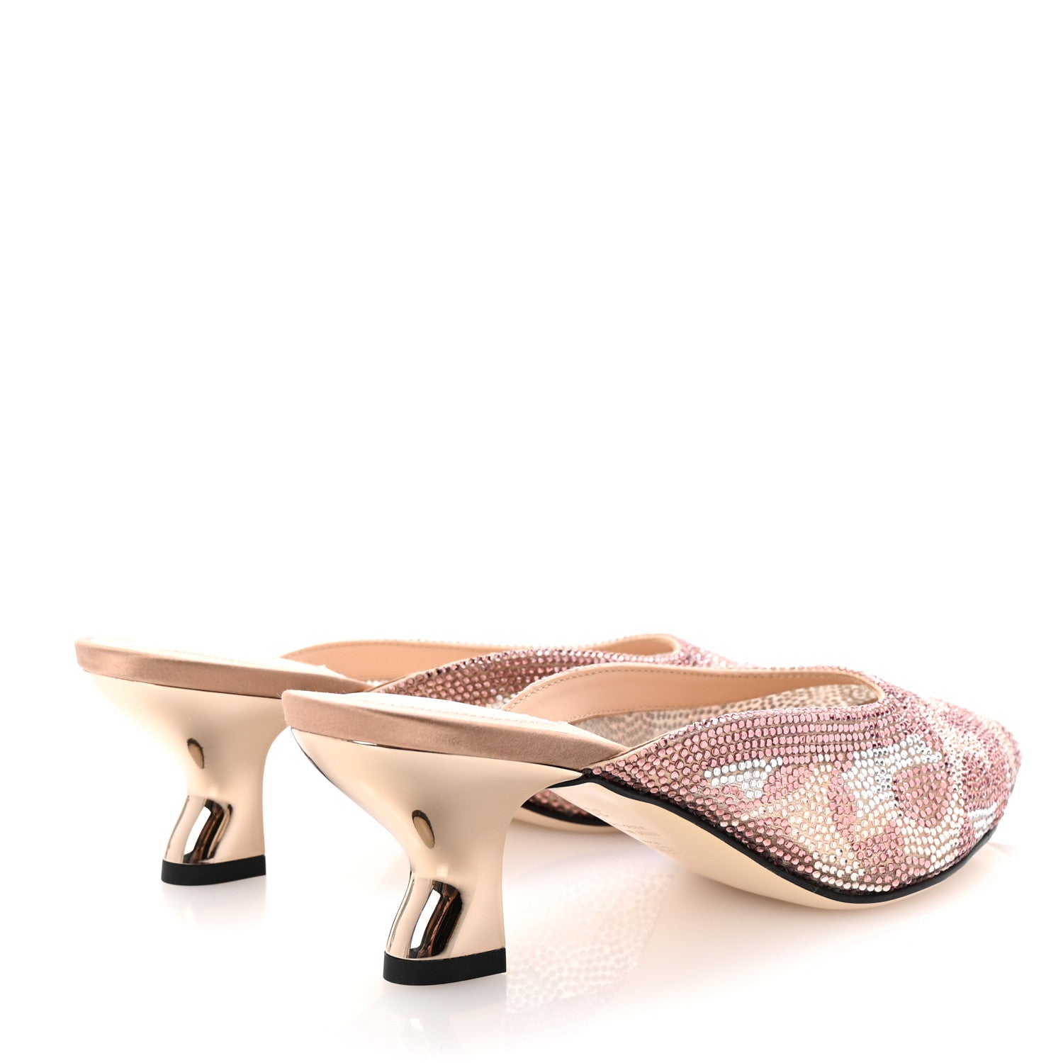 Fendi Technical Mesh Crystal Colibri Mule 36 Nude 5 of 9