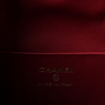 Chanel Lambskin Quilted Drawstring Clutch With Strap Dark Burgundy 6 of 10