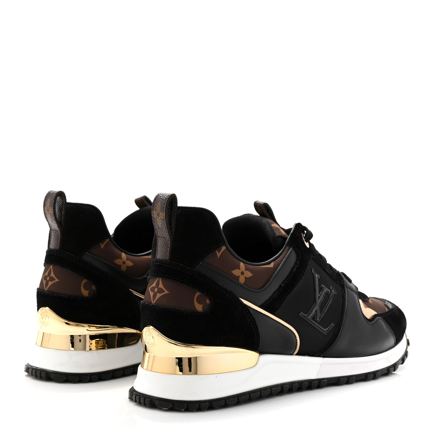 Suede Calfskin Recycled Monogram Nylon Run Away Sneakers 39 Black