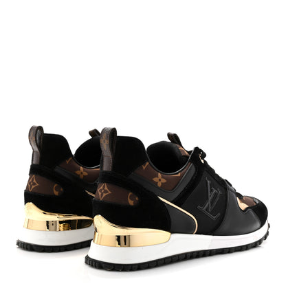 Louis Vuitton Suede Calfskin Recycled Monogram Nylon Run Away Sneakers 39 Black 4 of 9