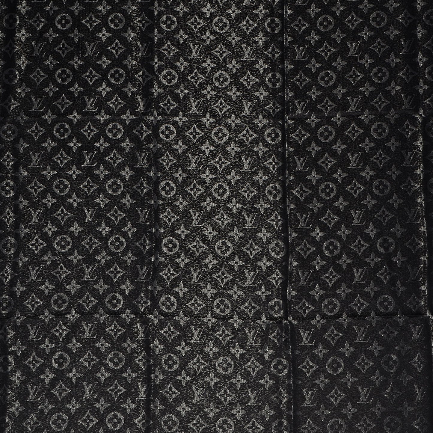 Silk Lurex Wool Monogram Shine Shawl Black