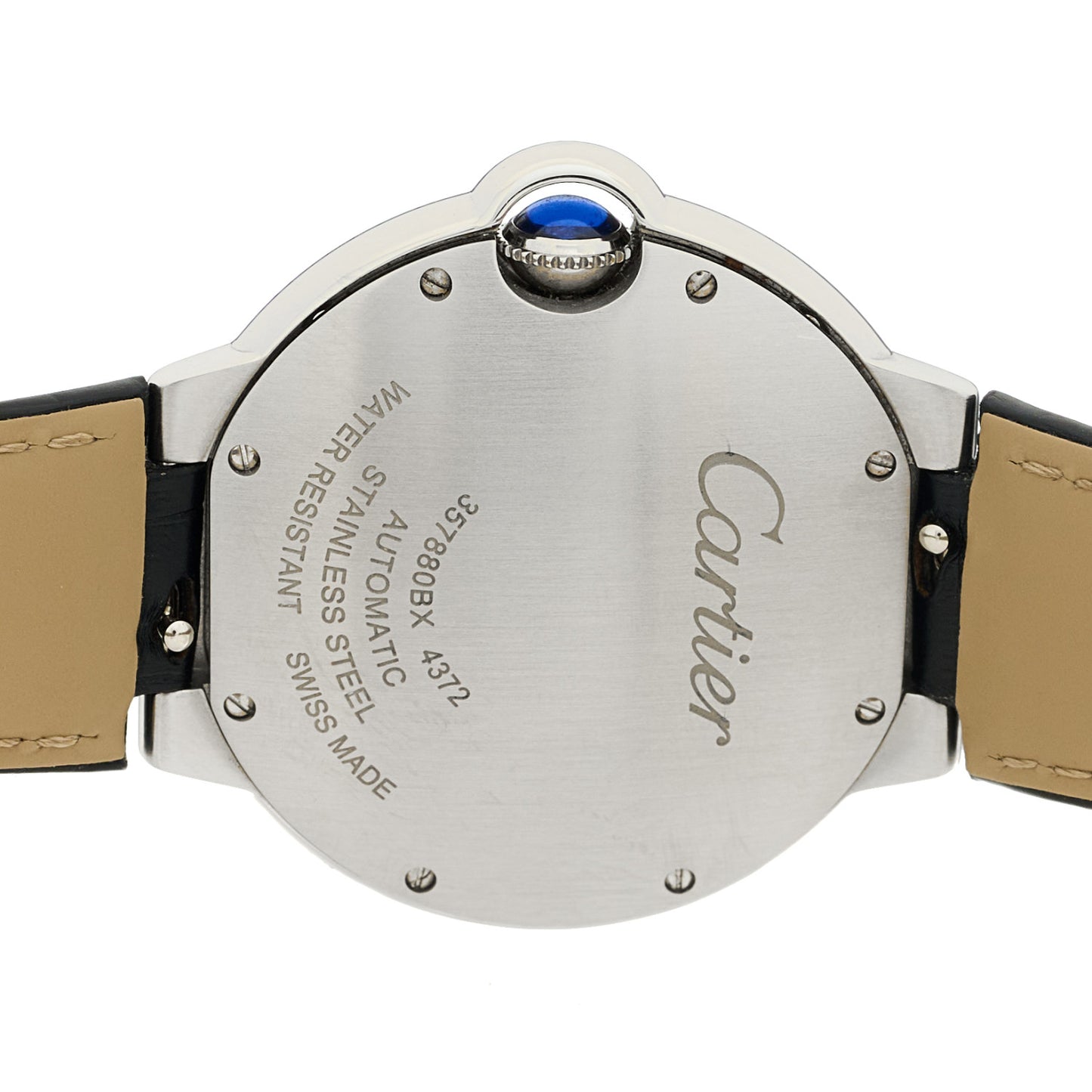 Stainless Steel Alligator 36mm Ballon Bleu De Cartier Automatic Watch