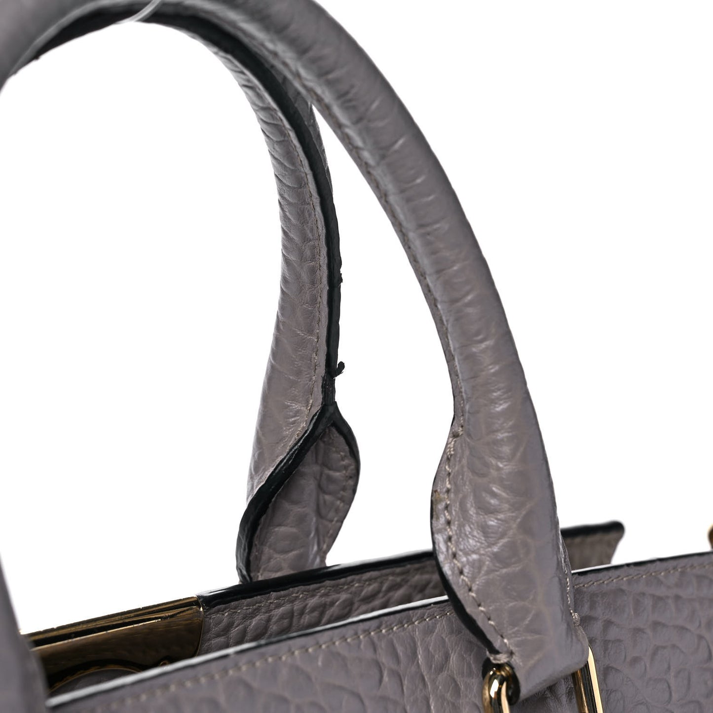 Signature Grain Medium Clifton Bag Grey