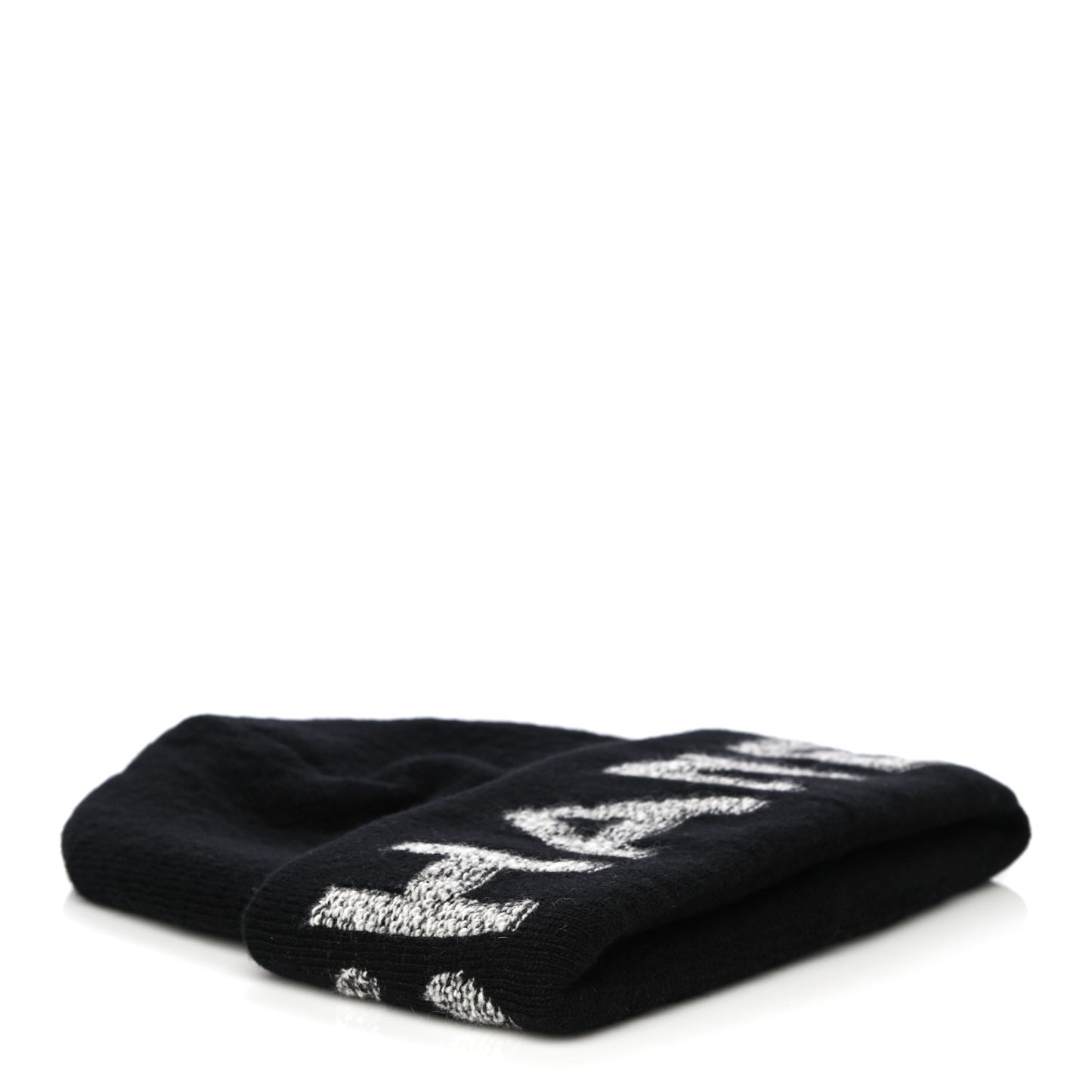 Cashmere Logo Beanie Hat Black Light Grey