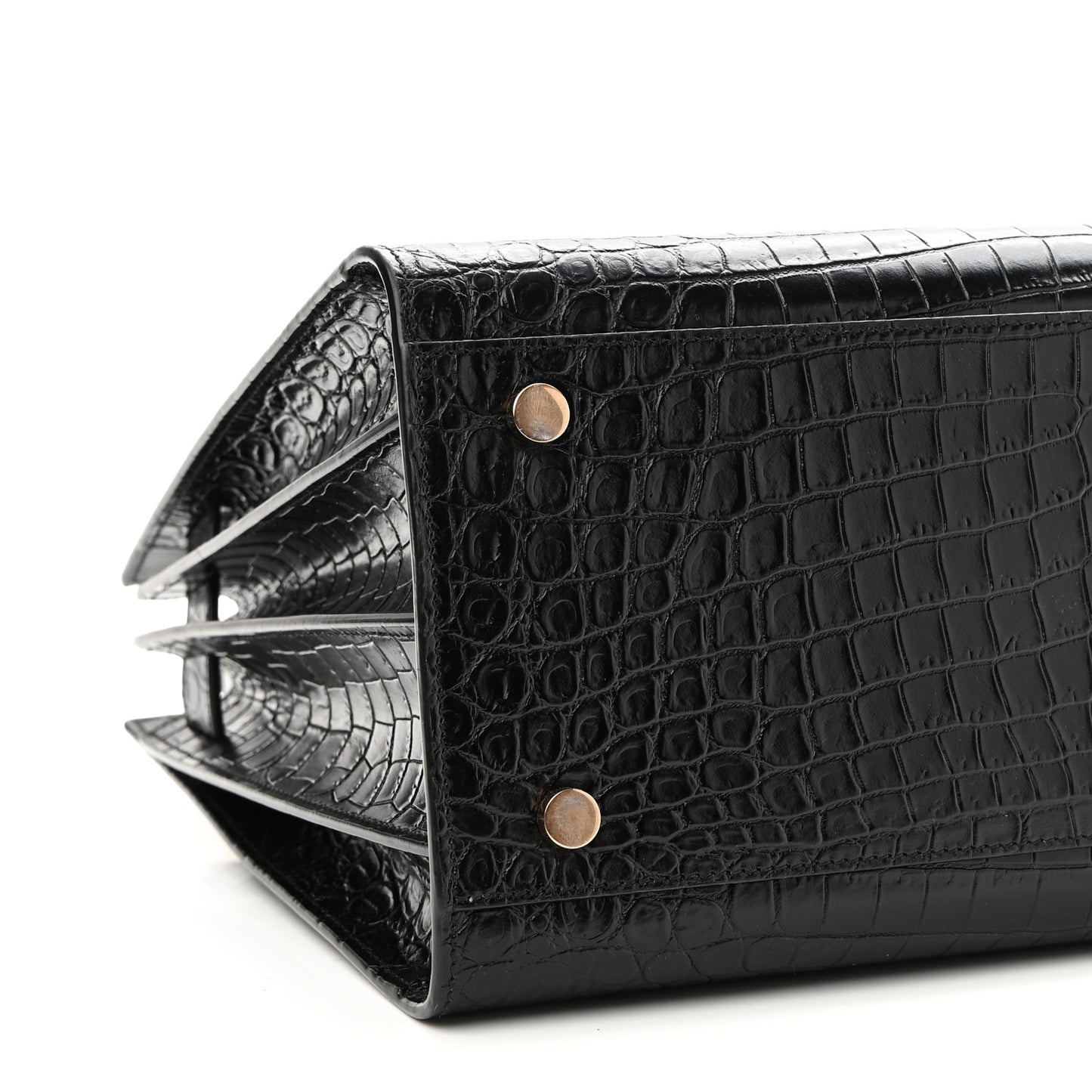 Calfskin Crocodile Embossed Small Sac de Jour Black