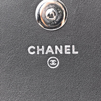 Chanel Calfskin Chevron Quilted Boy Wallet On Removable Chain WOC Black 6 of 12