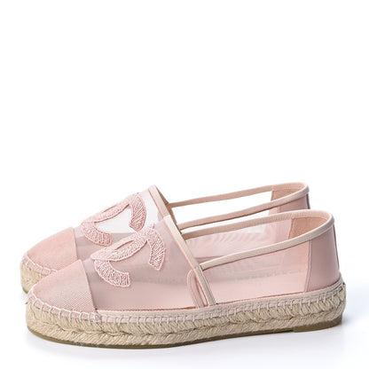 Chanel Mesh Grosgrain CC Espadrilles 36 Pink 3 of 11