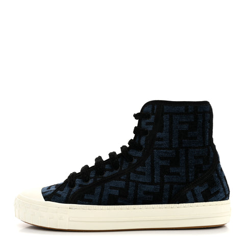 Fabric Domino Mens High Top Sneakers 8 Black Blue