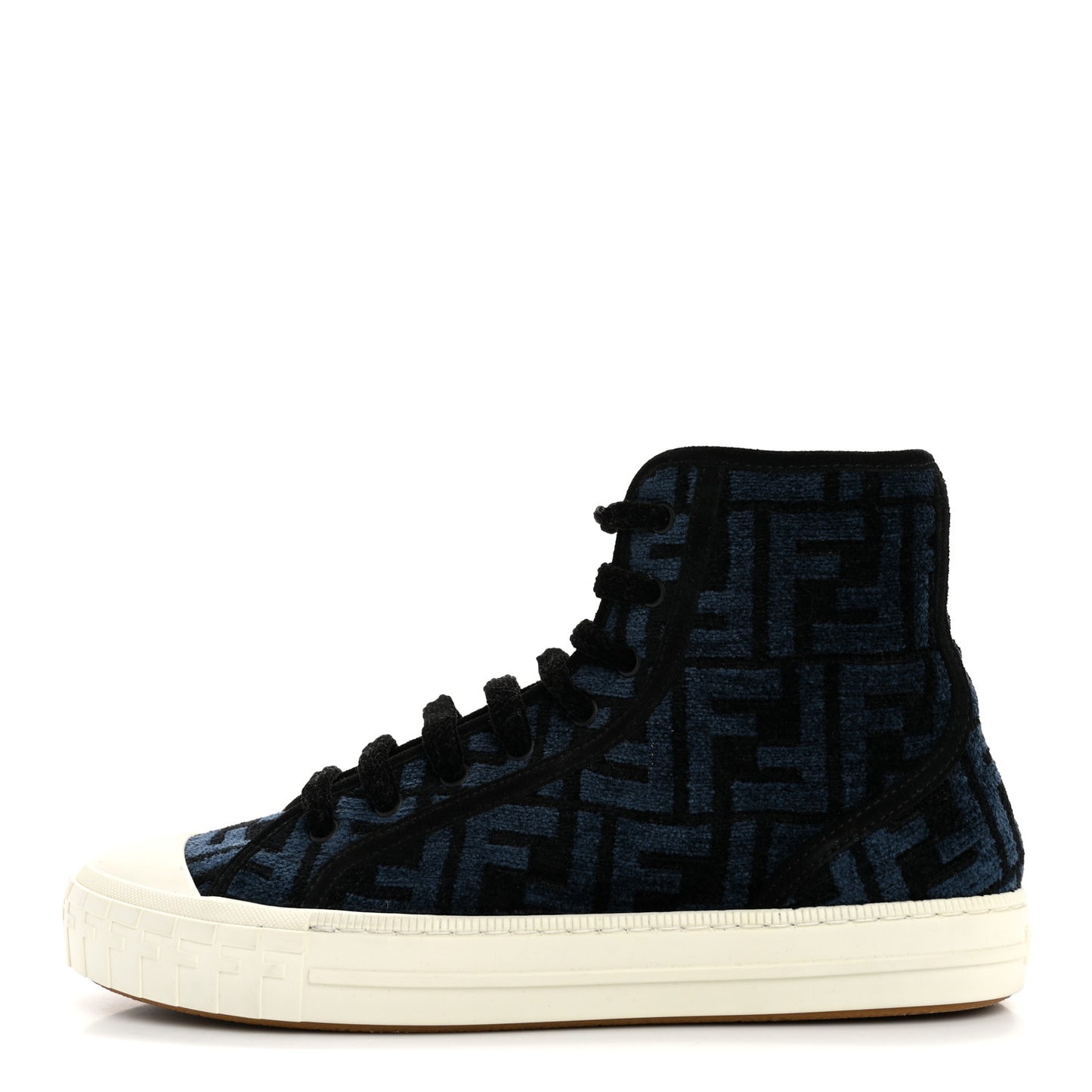 Fabric Domino Mens High Top Sneakers 8 Black Blue