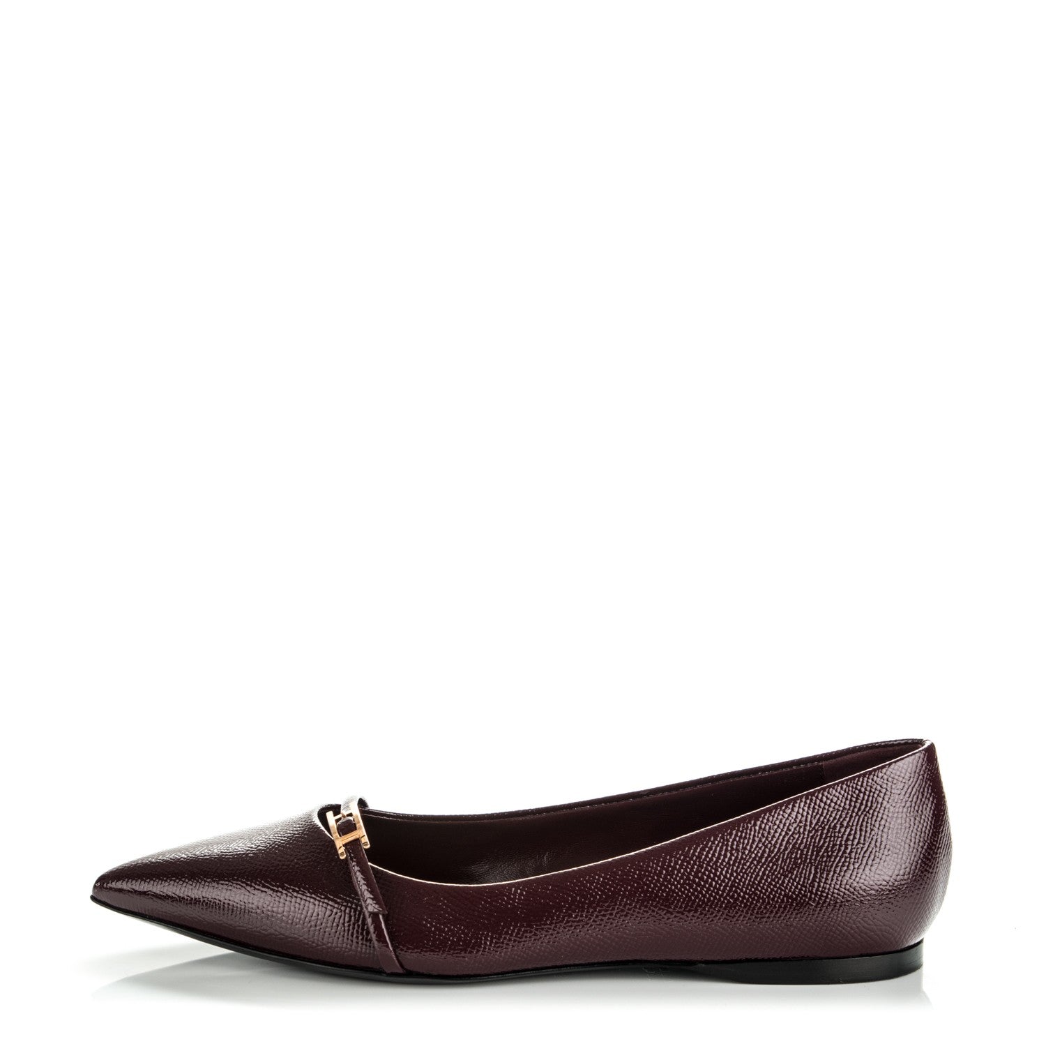 Hermes Patent Epsom Laura Ballerina Flats 37 Bordeaux 1 of 7