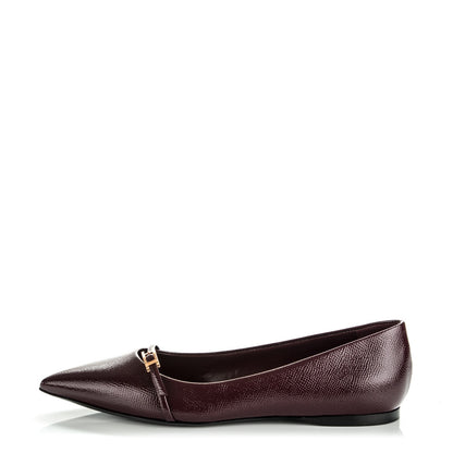 Hermes Patent Epsom Laura Ballerina Flats 37 Bordeaux 1 of 7