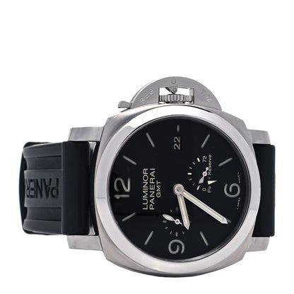 Panerai Stainless Steel Rubber 44mm Luminor 1950 3 Day Power Reserve GMT Automatic Watch Black PAM00321 2 of 4