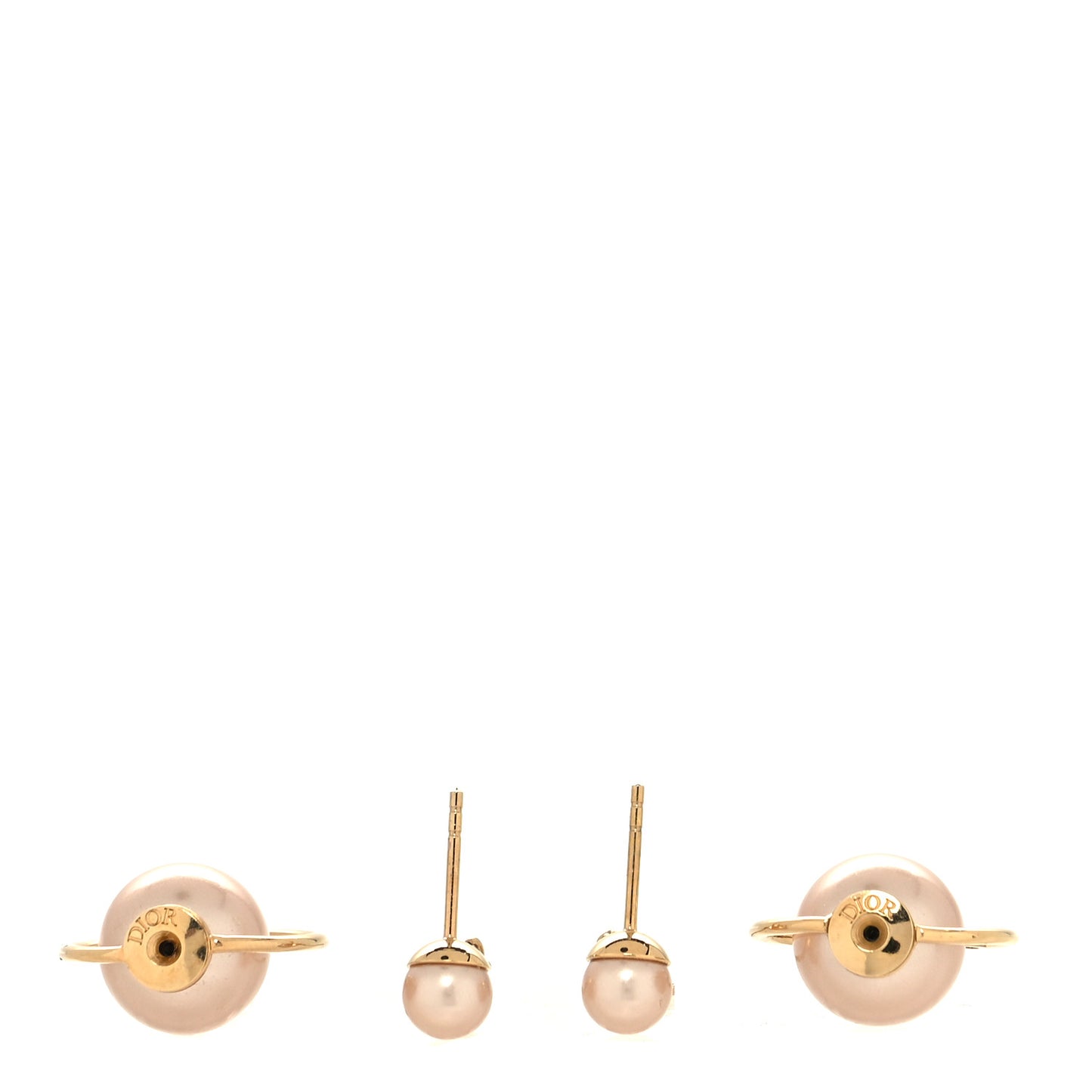 Pearl Tribales Dangle Chain Earrings Pink Gold