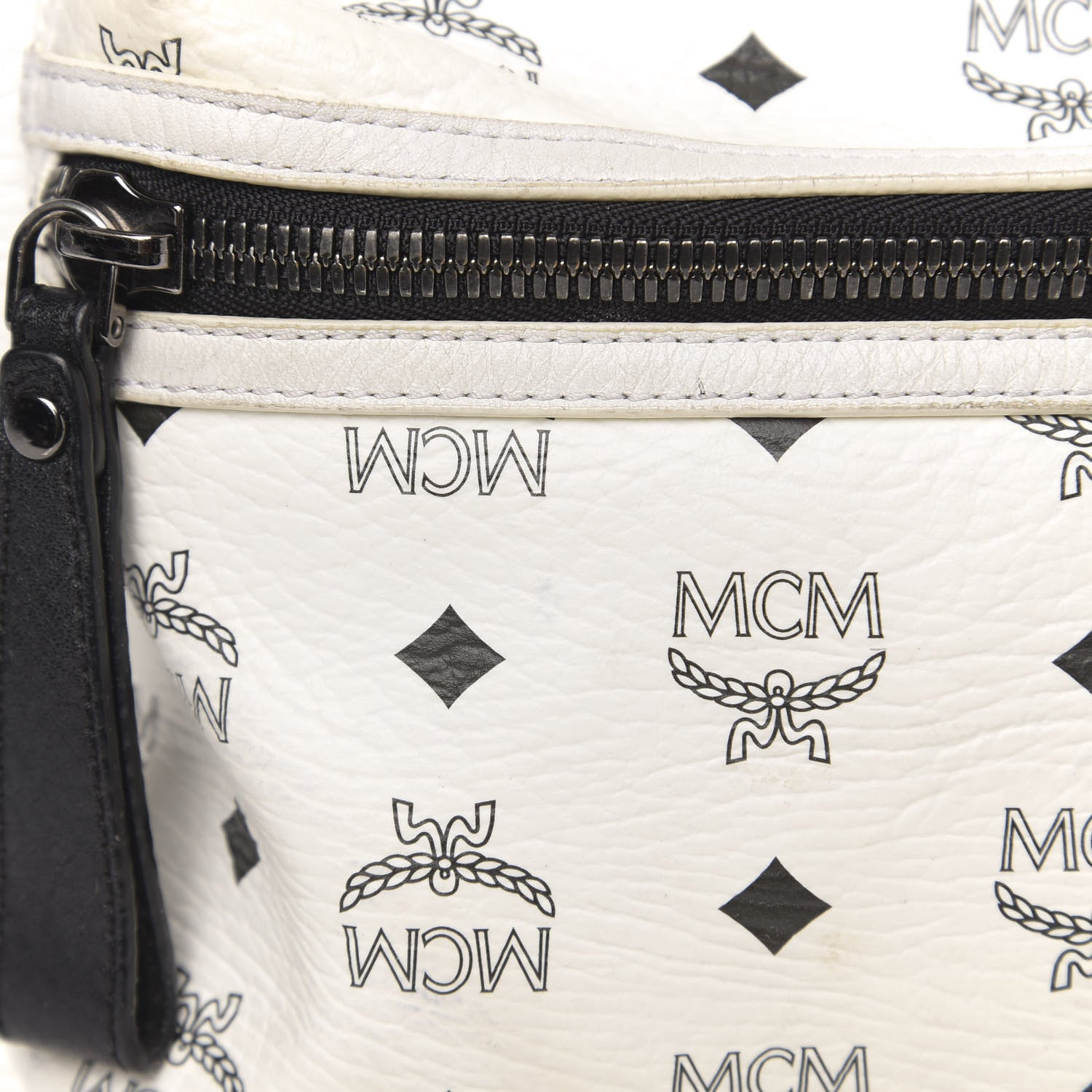 MCM Visetos Medium Side Studs Stark Backpack White 13 of 15
