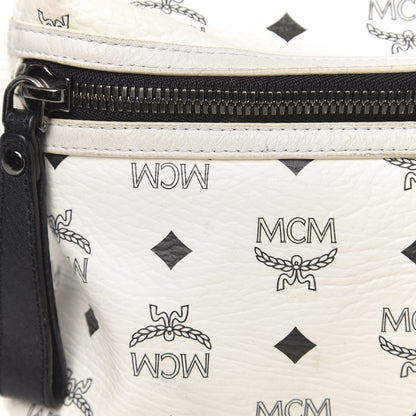MCM Visetos Medium Side Studs Stark Backpack White 13 of 15
