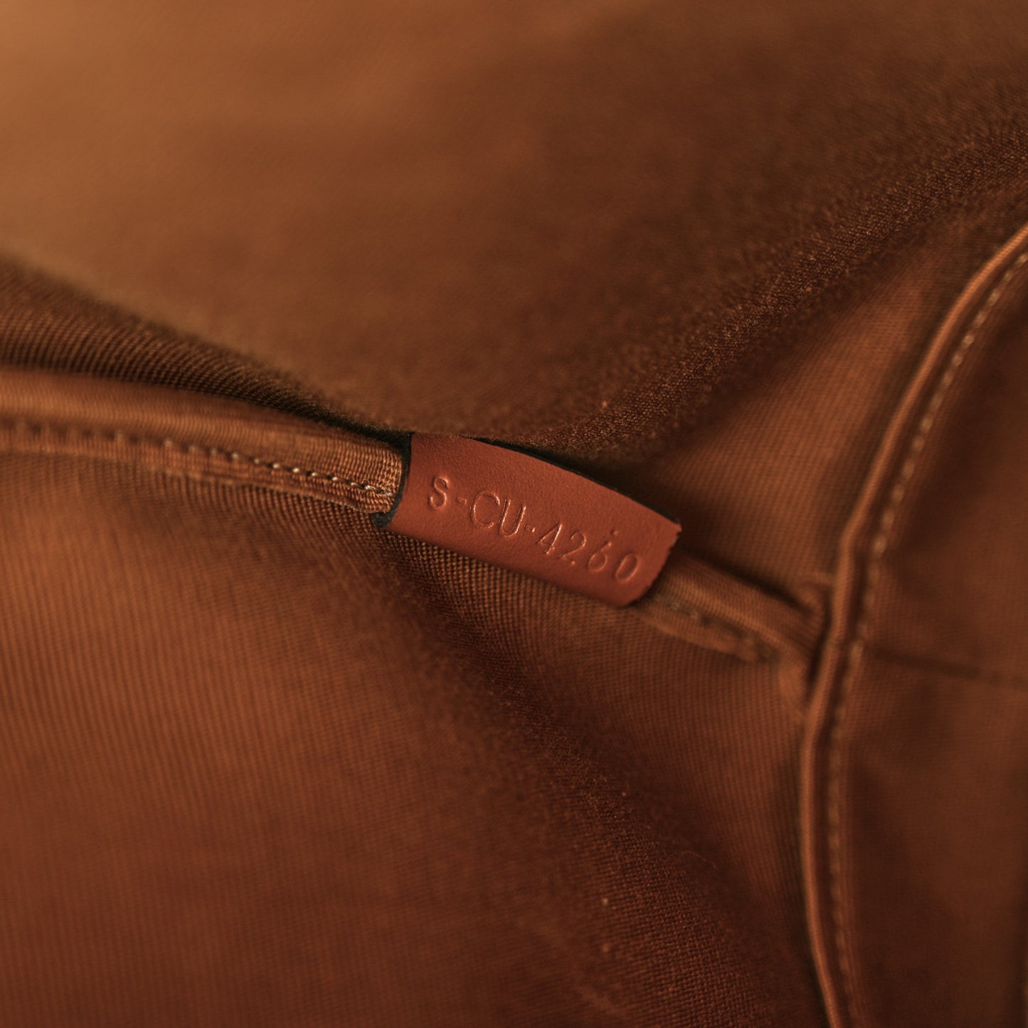 Triomphe Canvas Calfskin Small Bucket Bag Tan