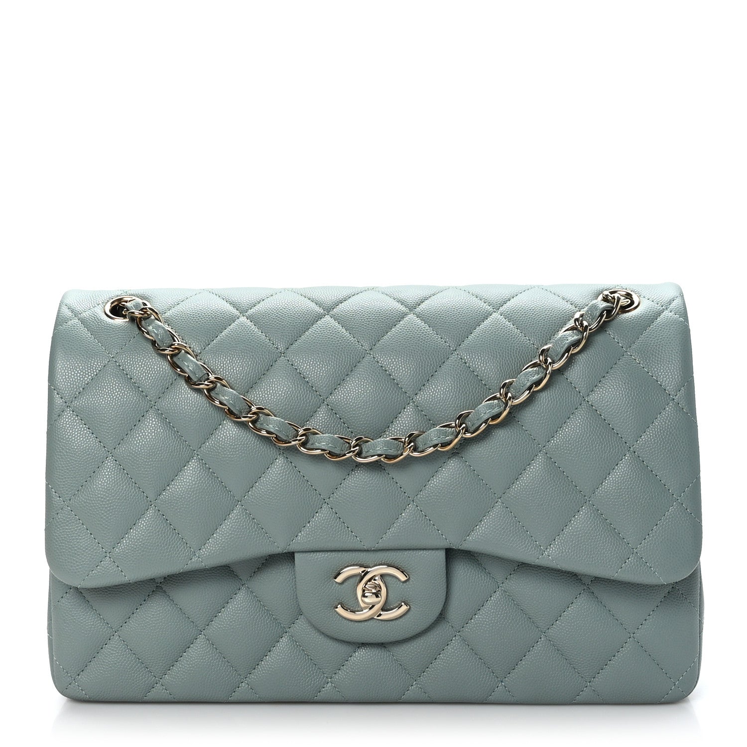 Chanel Caviar Quilted Jumbo Double Flap Grey 1 of 9