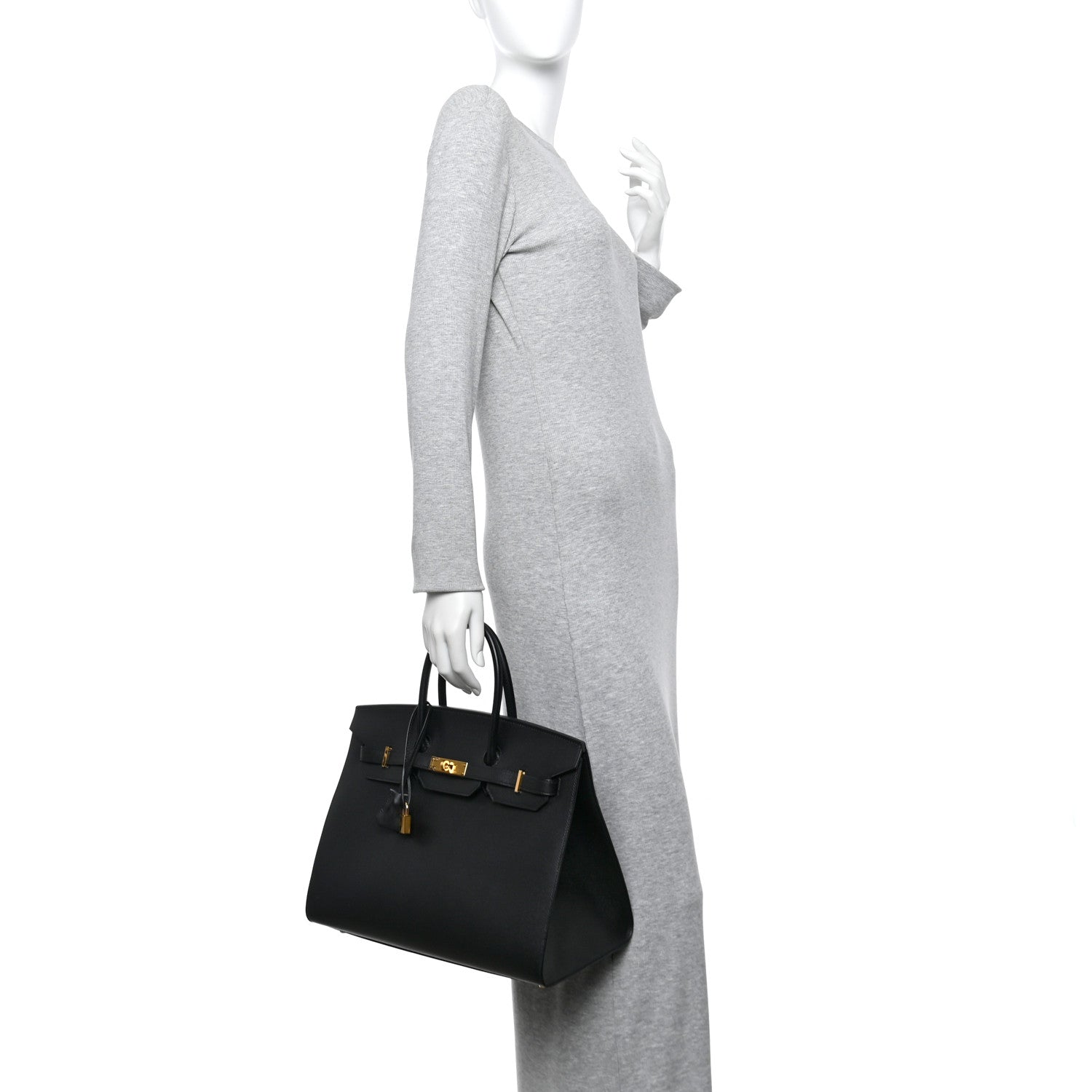 Hermes Madame Calfskin Birkin Sellier 35 Black 2 of 13