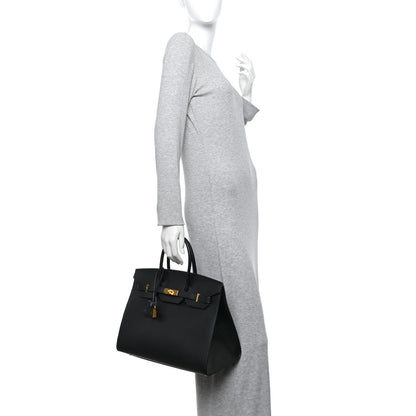 Hermes Madame Calfskin Birkin Sellier 35 Black 2 of 13